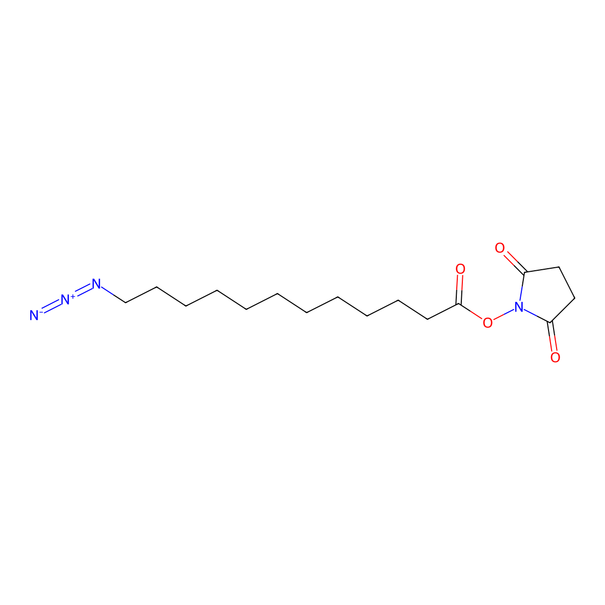12-Azido-dodecanoyl-OSu molecular structure, CAS 2489524-00-5