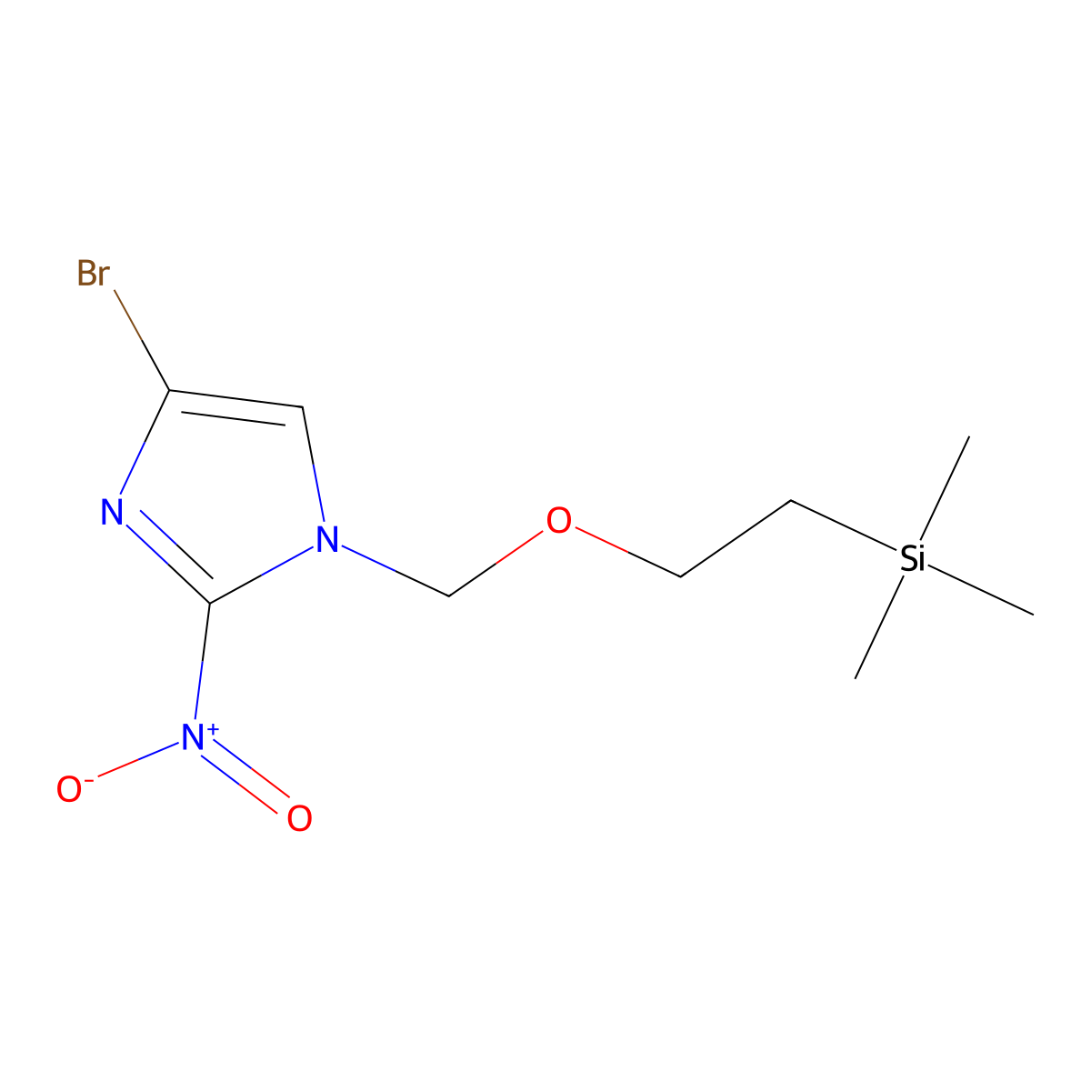 4-Bromo-2-nitro-1-((2-(trimethylsilyl)ethoxy)methyl)-1H-imidazole molecular structure, CAS 2489525-67-7