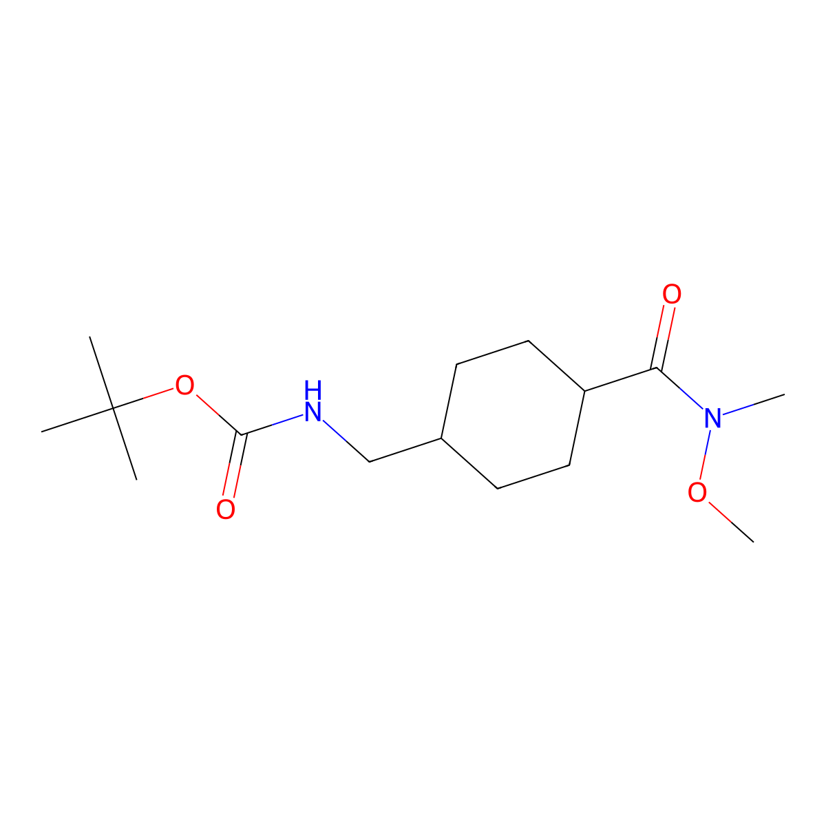 trans-4-[(Boc-amino)methyl]-N-methoxy-N-methylcyclohexanecarboxamide molecular structure, CAS 248953-91-5