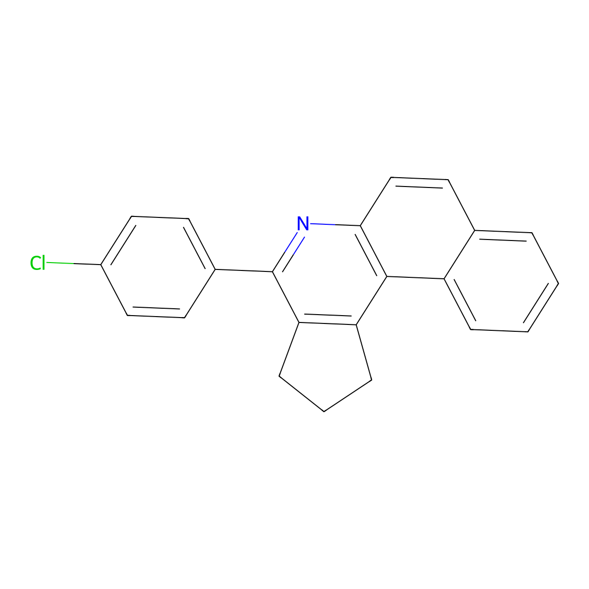 4-(4-chlorophenyl)-2,3-dihydro-1H-benzo[f]cyclopenta[c]quinoline molecular structure, CAS 24896-59-1