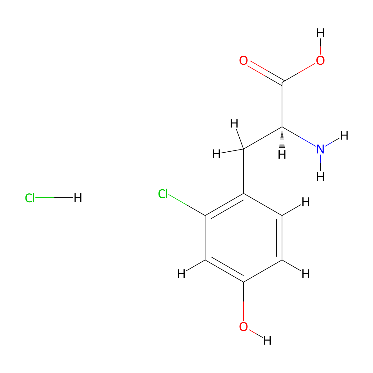 (S)-2-Amino-3-(2-chloro-4-hydroxyphenyl)propanoic acid hydrochloride molecular structure, CAS 2489613-06-9