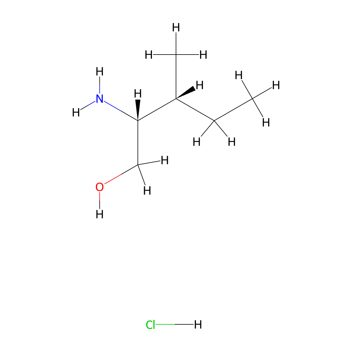 D-Isoleucinol hcl molecular structure, CAS 2489613-07-0