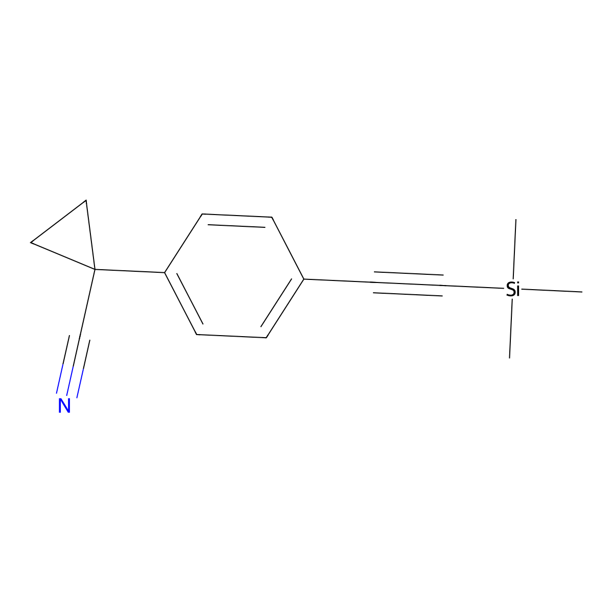 1-(4-((Trimethylsilyl)ethynyl)phenyl)cyclopropane-1-carbonitrile molecular structure, CAS 2489625-33-2
