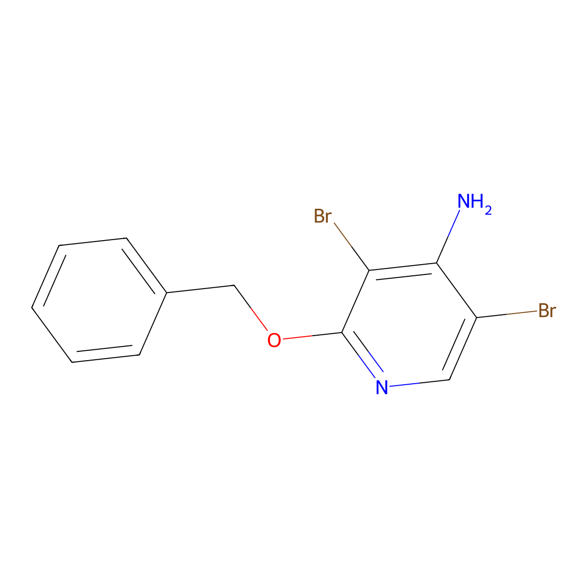 2-(Benzyloxy)-3,5-dibromopyridin-4-amine molecular structure, CAS 2489625-43-4