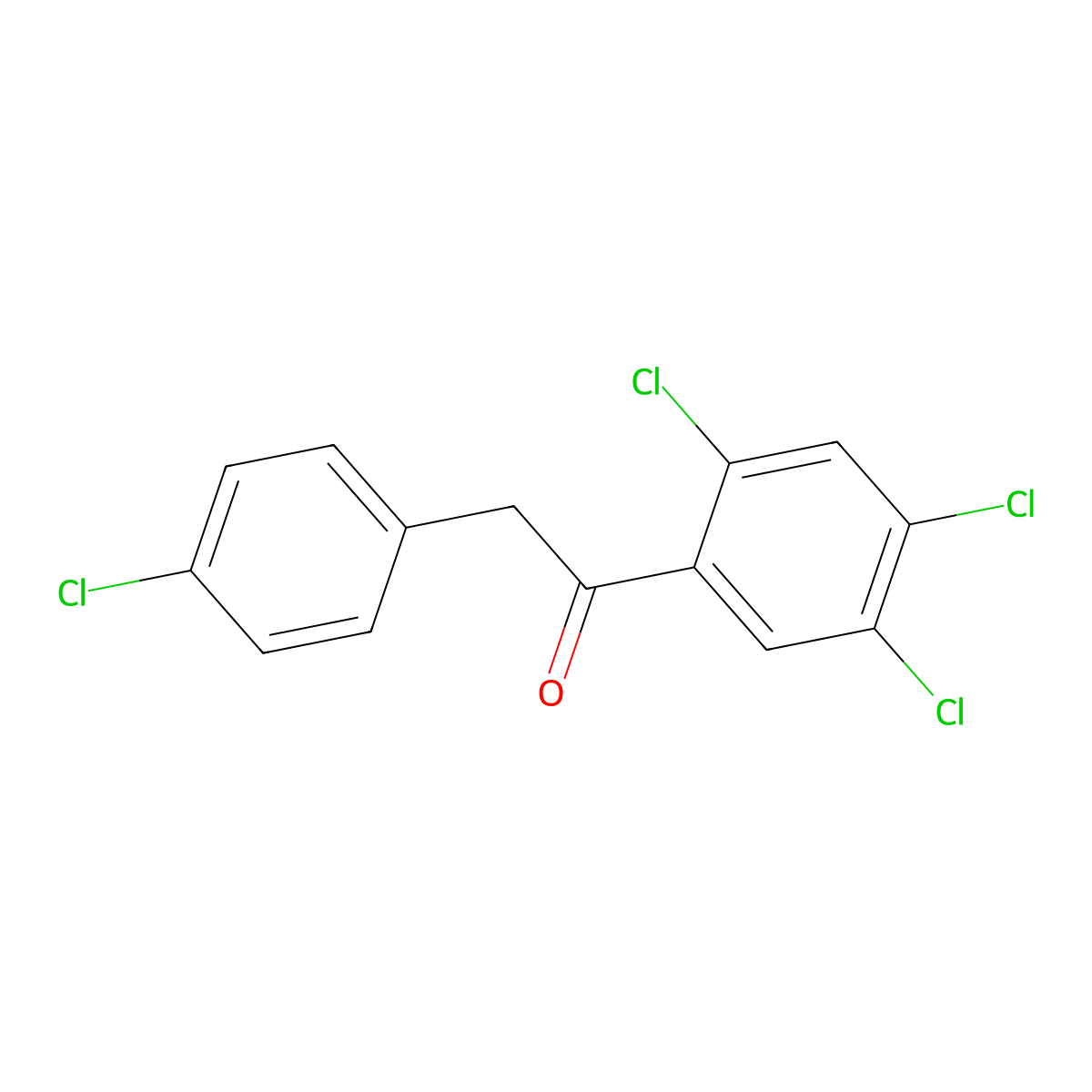 2-(4-Chlorophenyl)-1-(2,4,5-trichlorophenyl)ethan-1-one molecular structure, CAS 2489625-48-9