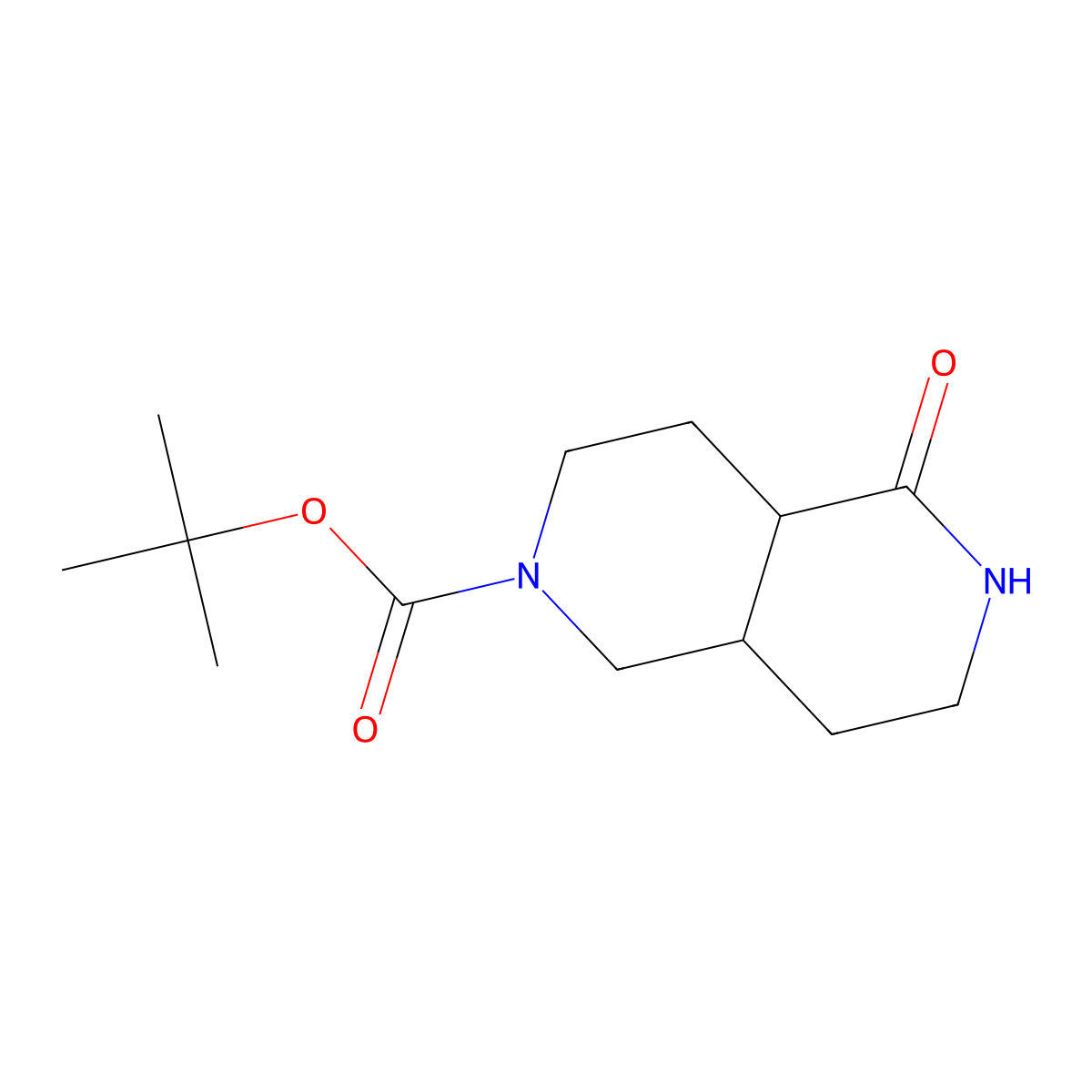 Tert-butyl 5-oxooctahydro-2,6-naphthyridine-2(1H)-carboxylate molecular structure, CAS 2489625-99-0