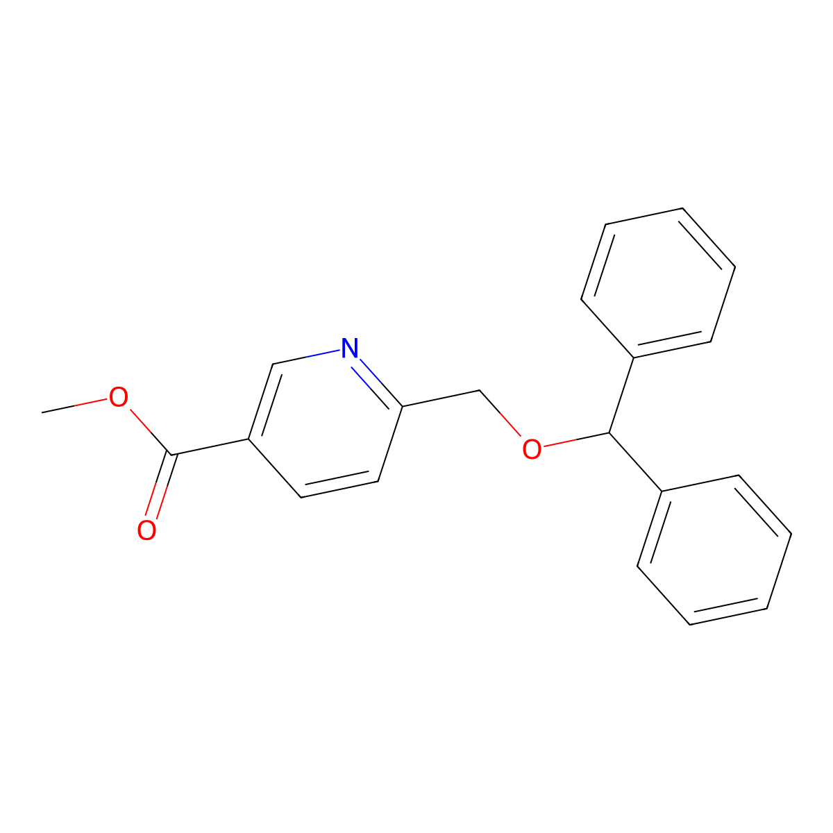 Methyl 6-((benzhydryloxy)methyl)nicotinate molecular structure, CAS 2489630-00-2