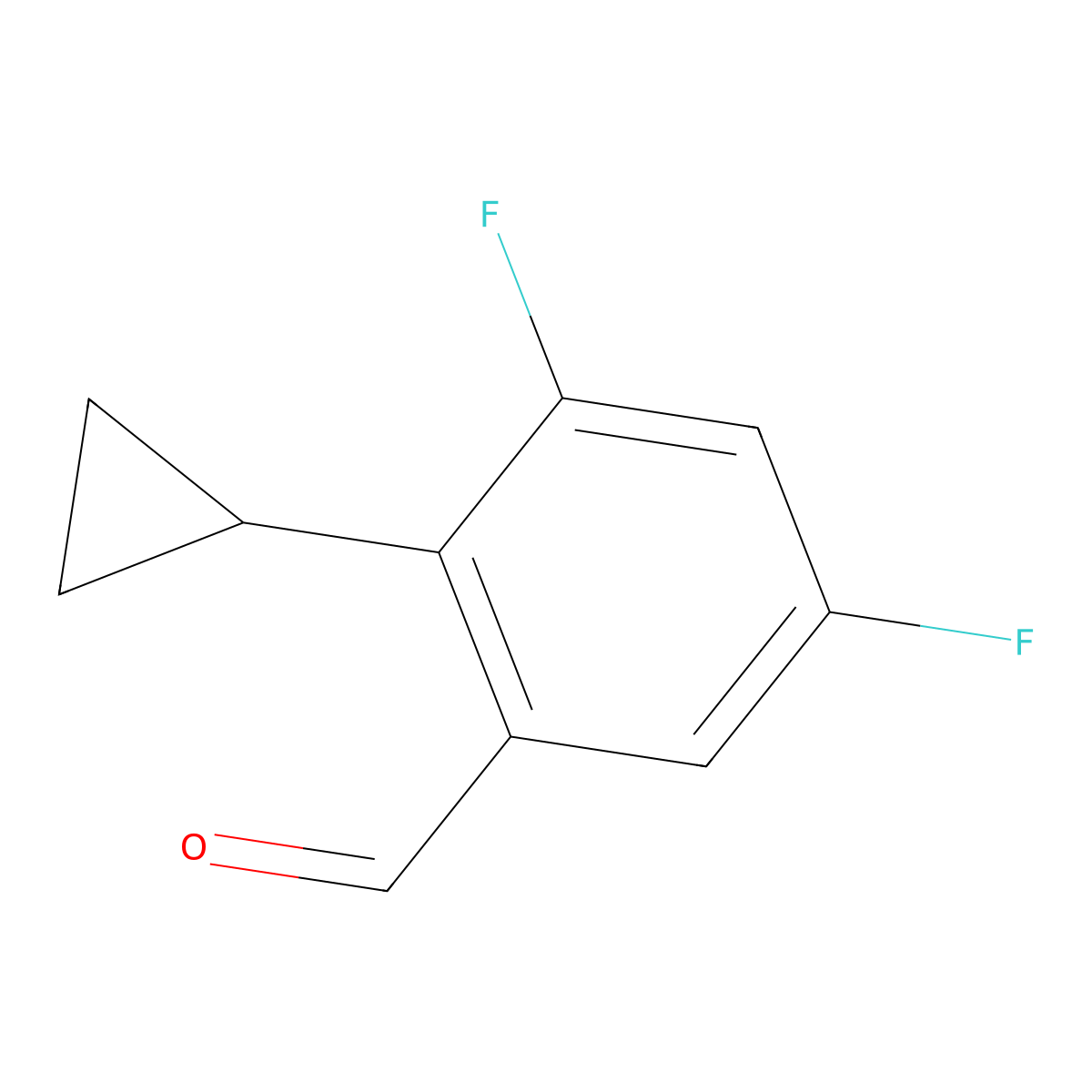 2-Cyclopropyl-3,5-difluorobenzaldehyde molecular structure, CAS 2489630-02-4