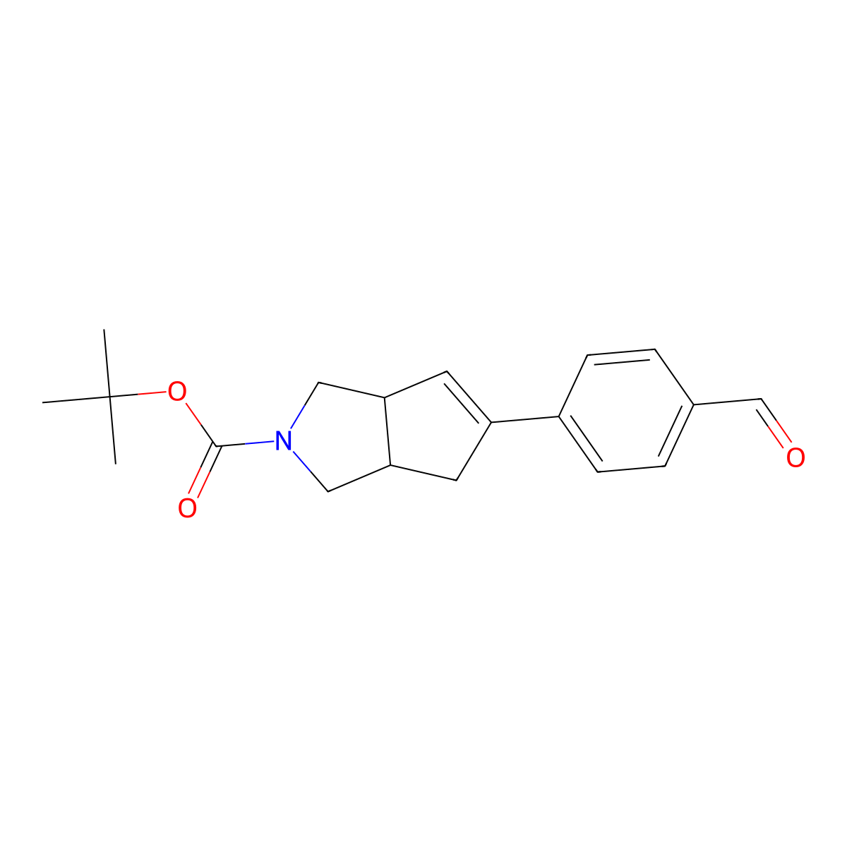 Tert-butyl 5-(4-formylphenyl)-3,3A,4,6A-tetrahydrocyclopenta[C]pyrrole-2(1H)-carboxylate molecular structure, CAS 2489636-20-4