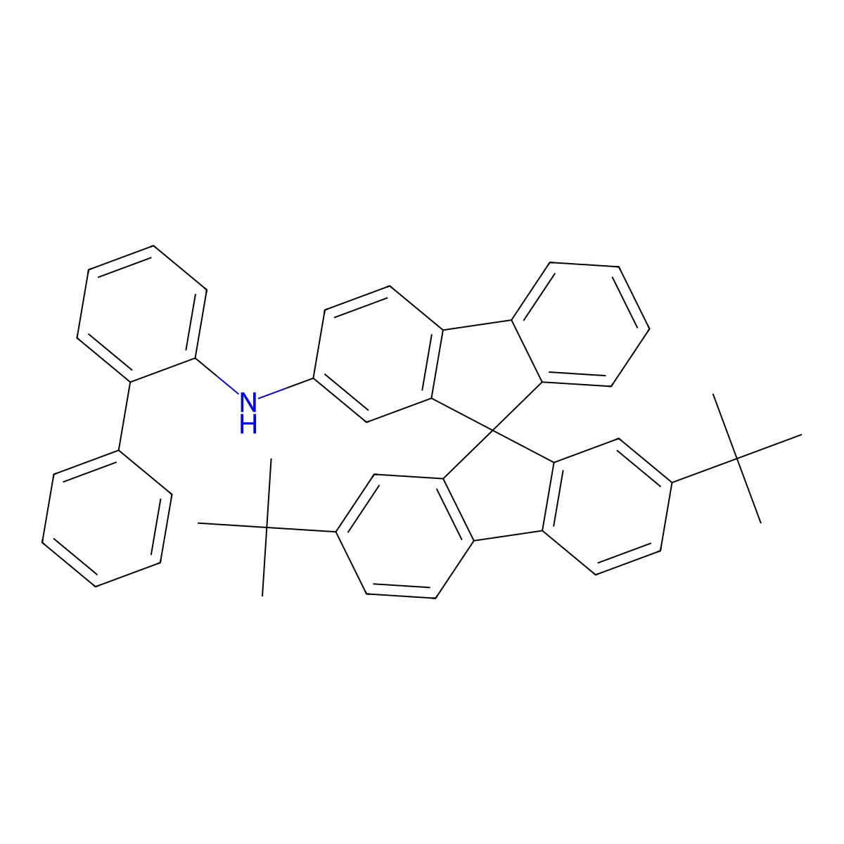 N-([1,1'-Biphenyl]-2-yl)-2',7'-di-tert-butyl-9,9'-spirobi[fluoren]-2-amine molecular structure, CAS 2489763-33-7