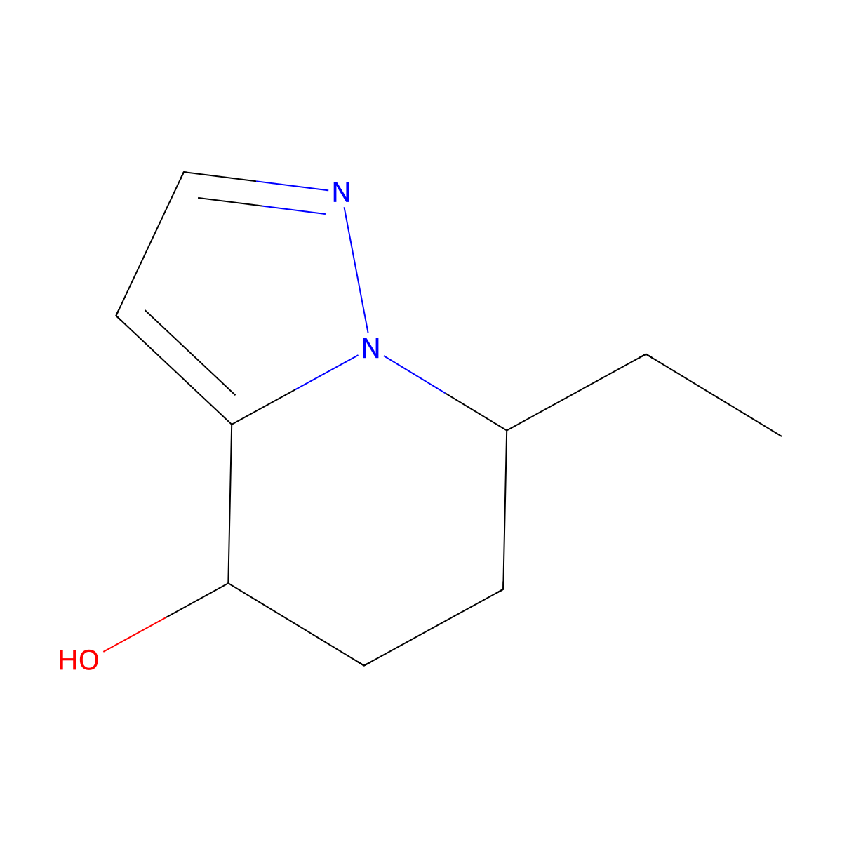 7-Ethyl-4,5,6,7-tetrahydropyrazolo[1,5-a]pyridin-4-ol molecular structure, CAS 2489784-55-4