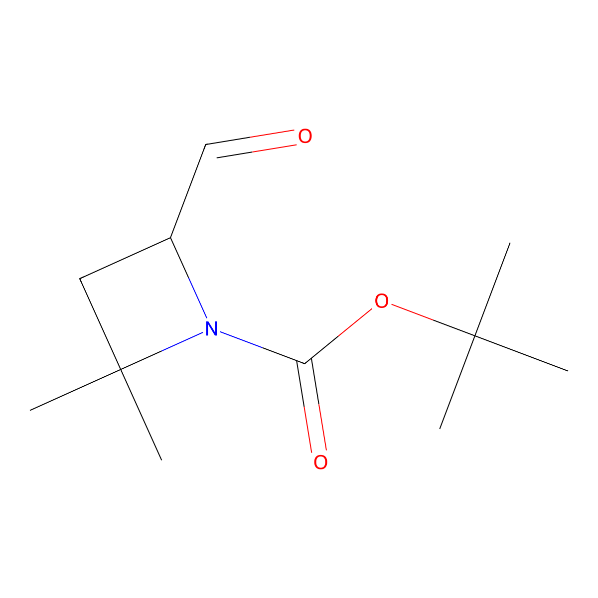 Tert-butyl 4-formyl-2,2-dimethylazetidine-1-carboxylate molecular structure, CAS 2489839-02-1
