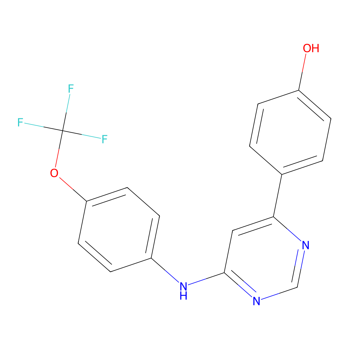 4-(6-((4-(Trifluoromethoxy)phenyl)amino)pyrimidin-4-yl)phenol molecular structure, CAS 2489876-34-6