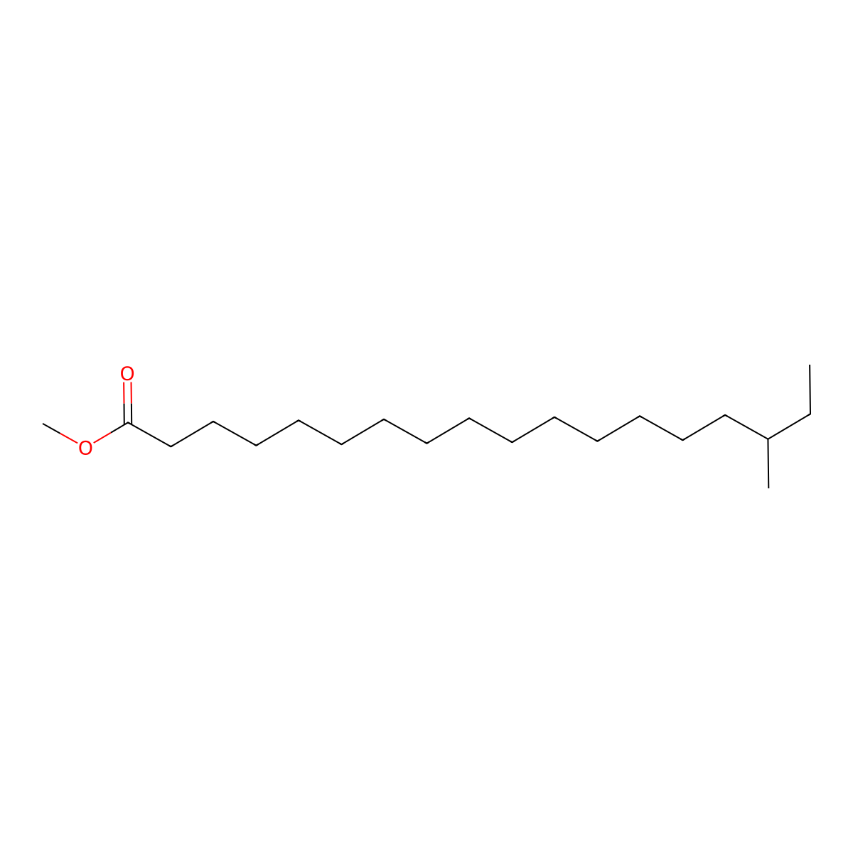 Methyl 16-methyloctadecanoate molecular structure, CAS 2490-16-6
