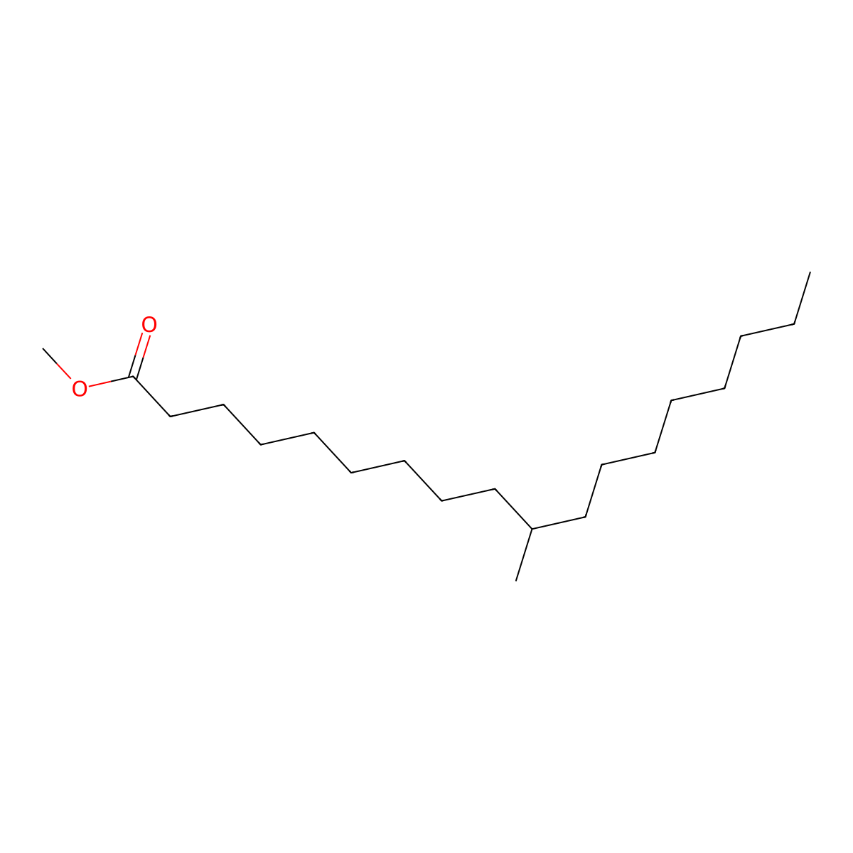 Methyl 10-methyloctadecanoate molecular structure, CAS 2490-19-9