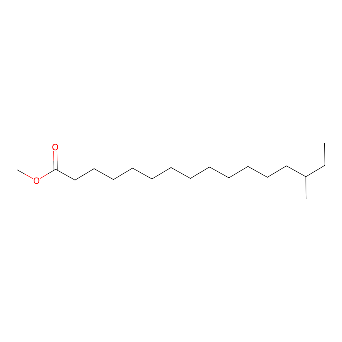 Methyl 14-methylhexadecanoate molecular structure, CAS 2490-49-5