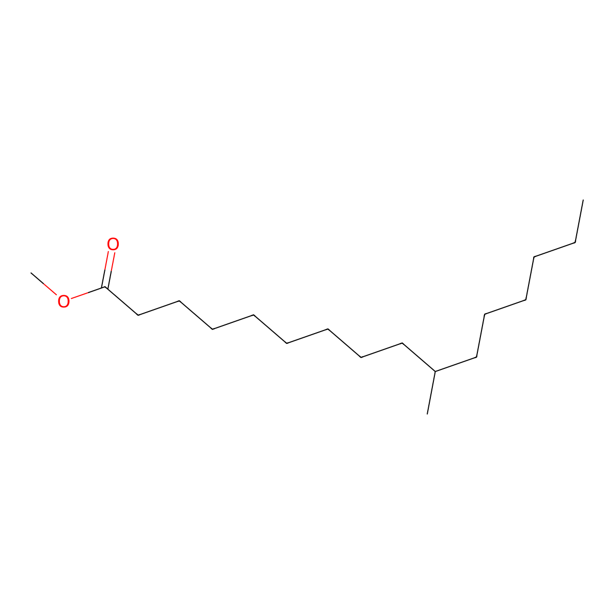 Methyl 10-methylhexadecanoate molecular structure, CAS 2490-51-9