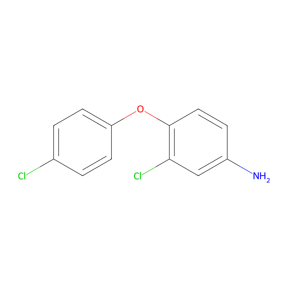 3-Chloro-4-(4-chlorophenoxy)aniline molecular structure, CAS 24900-79-6