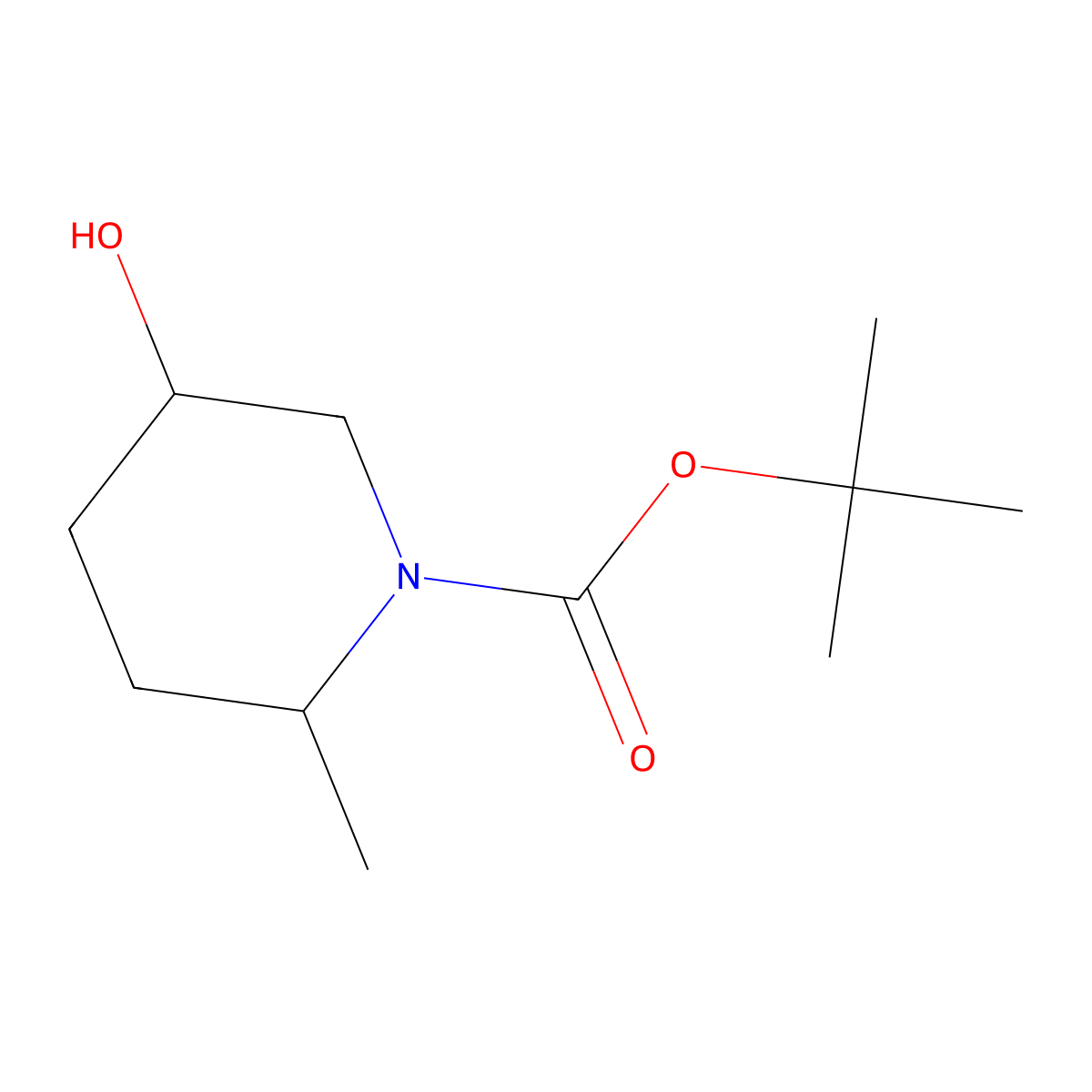 rac-tert-butyl (2R,5R)-5-hydroxy-2-methylpiperidine-1-carboxylate molecular structure, CAS 2490154-94-2