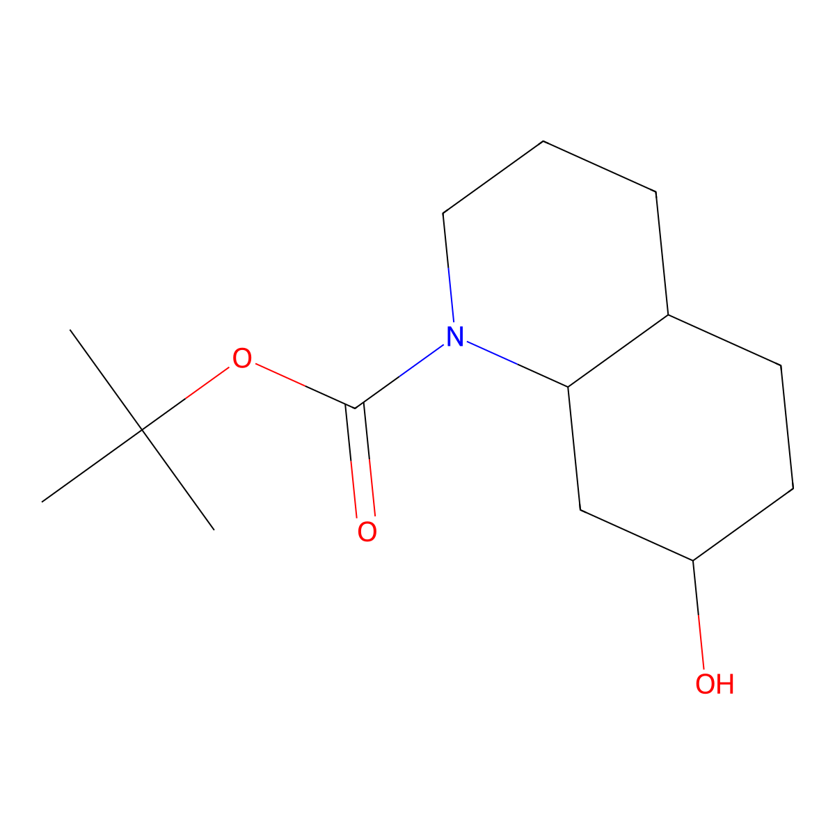 rac-tert-butyl (4aR,7S,8aS)-7-hydroxy-decahydroquinoline-1-carboxylate molecular structure, CAS 2490155-00-3