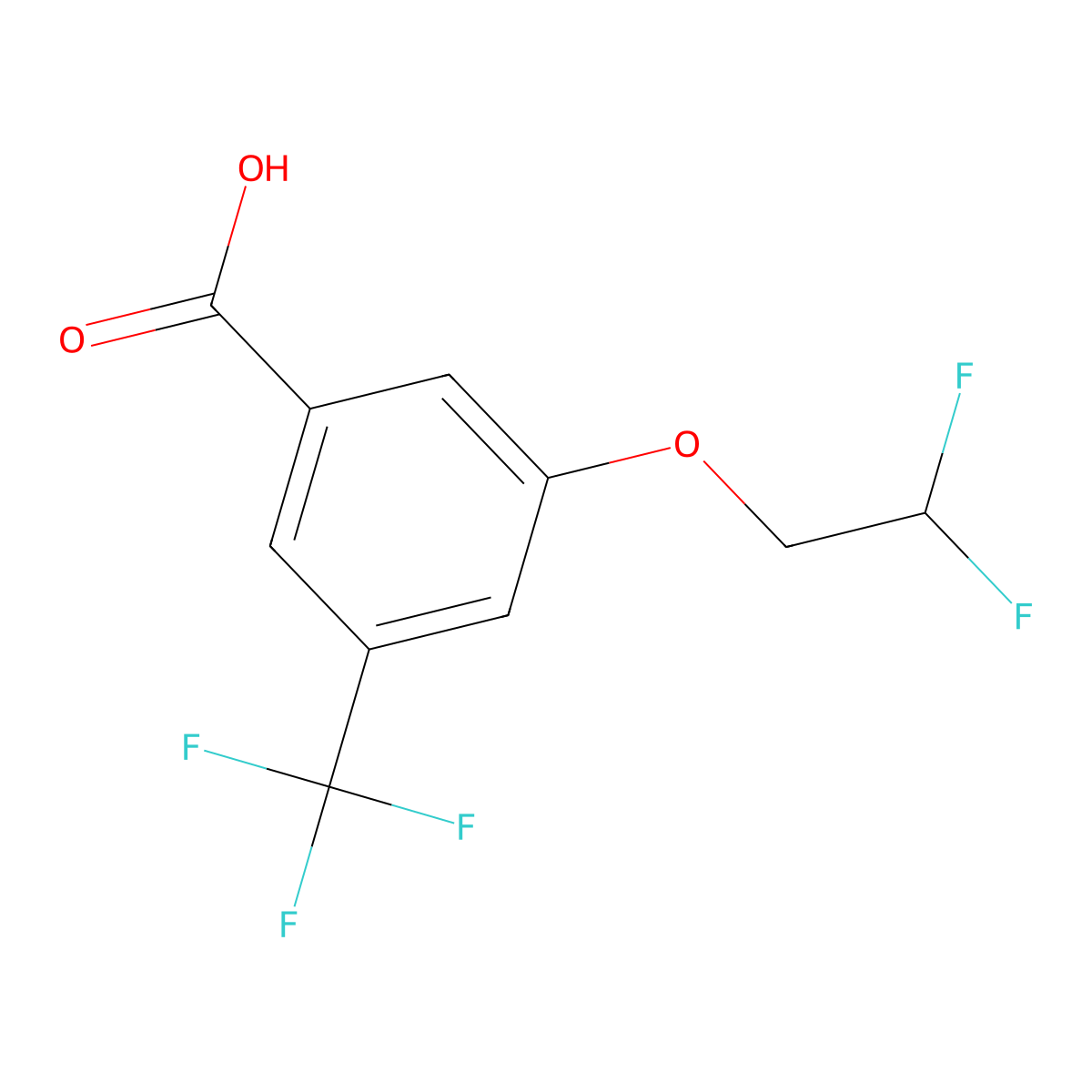 3-(2,2-Difluoroethoxy)-5-(trifluoromethyl)benzoic acid molecular structure, CAS 2490233-72-0