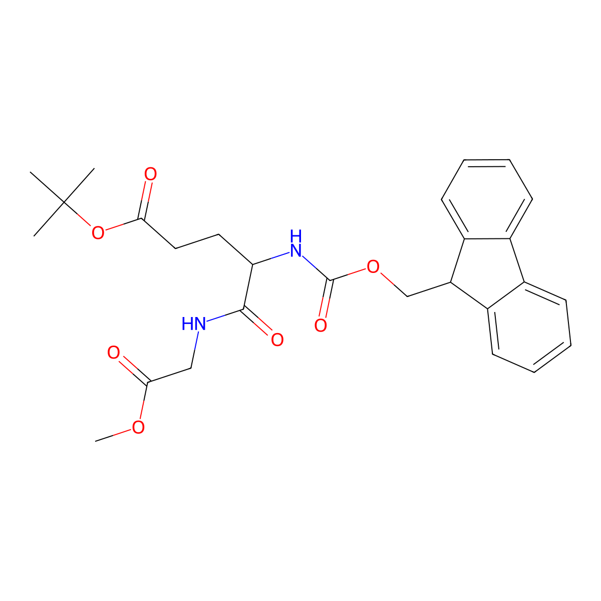 tert-butyl (S)-4-((((9H-fluoren-9-yl)methoxy)carbonyl)amino)-5-((2-methoxy-2-oxoethyl)amino)-5-oxopentanoate molecular structure, CAS 2490269-78-6