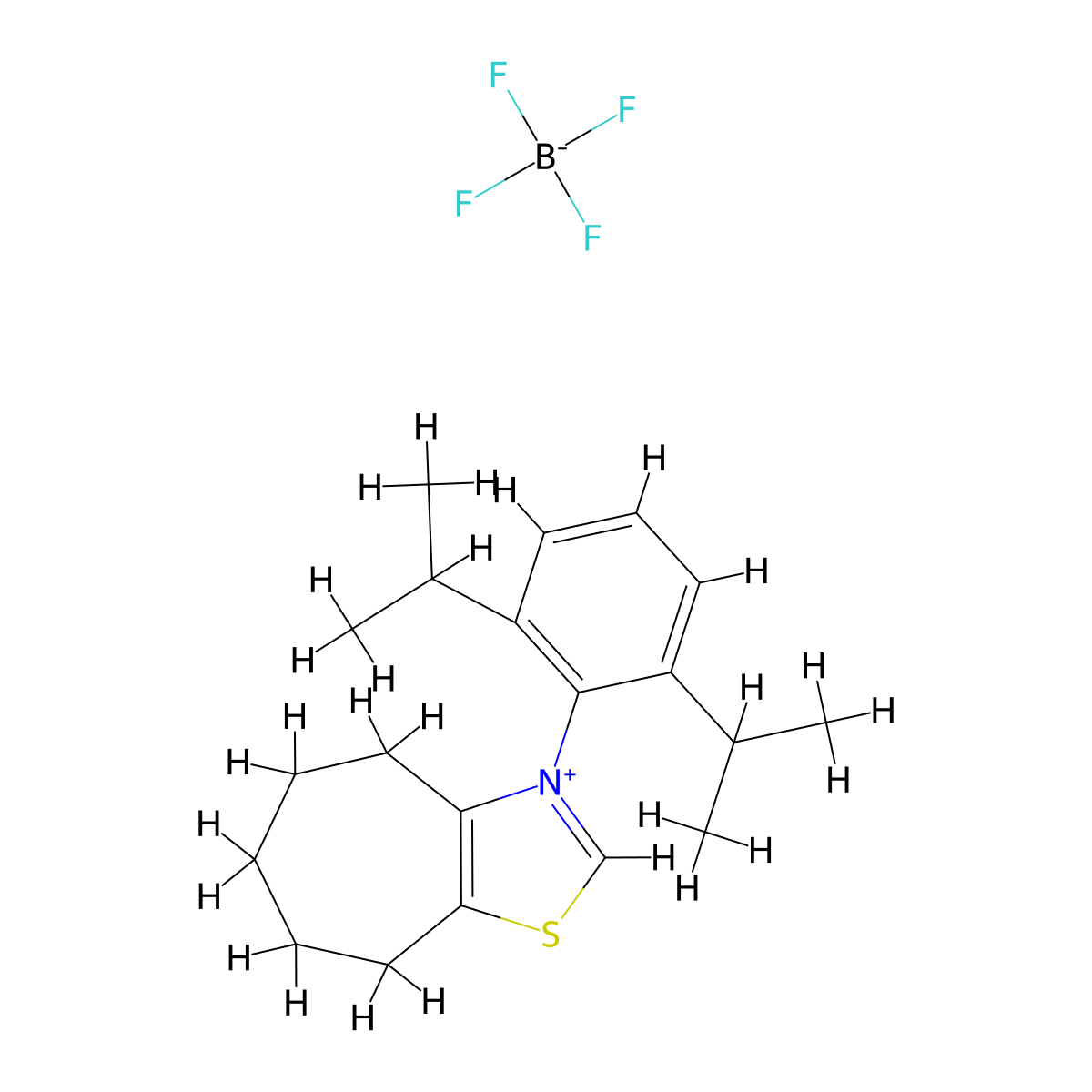 3-(2,6-Diisopropylphenyl)-5,6,7,8-tetrahydro-4H-cyclohepta[d]thiazol-3-ium tetrafluoroborate molecular structure, CAS 2490283-03-7