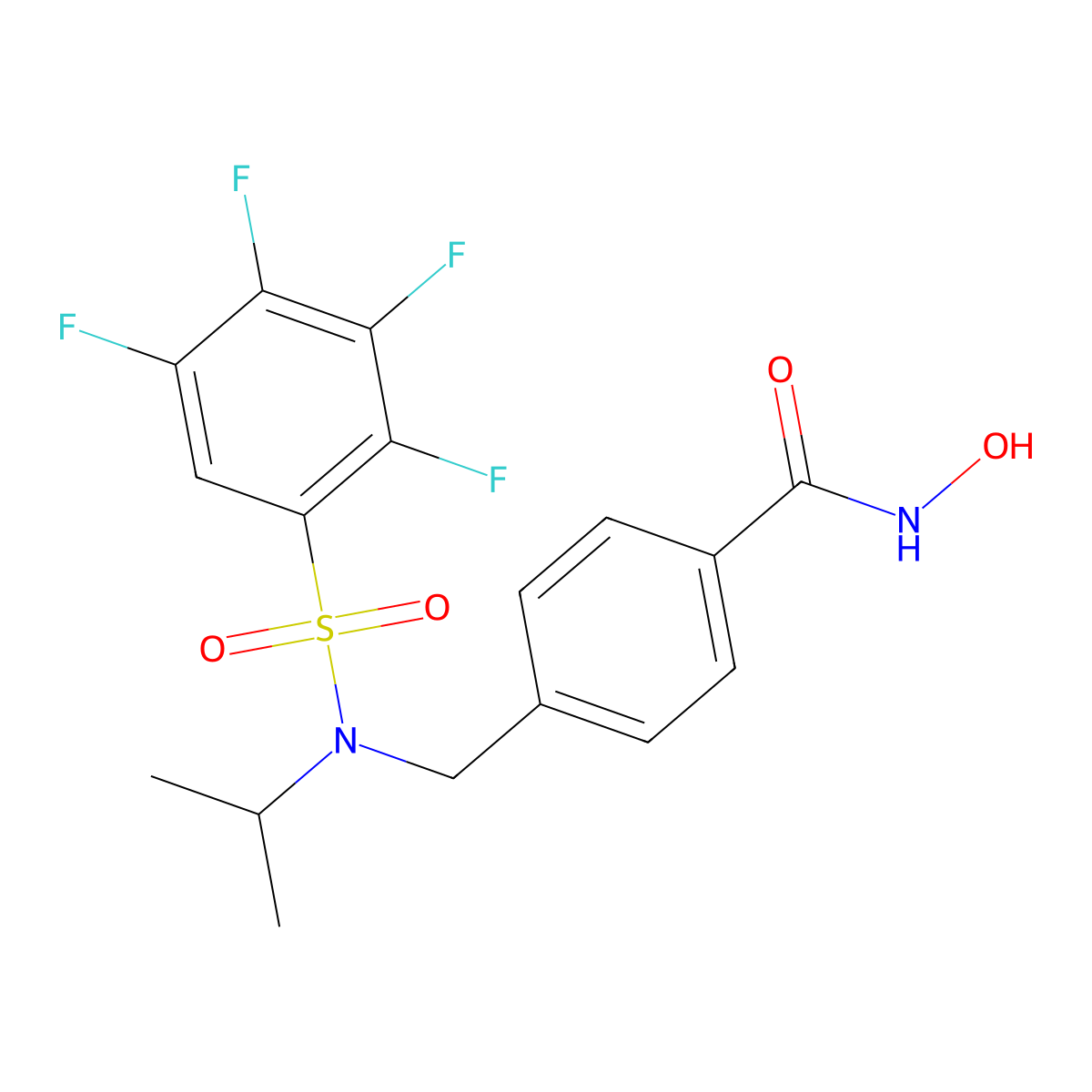 N-hydroxy-4-{[(propan-2-yl)(2,3,4,5-tetrafluorobenzene-1-sulfonyl)amino]methyl}benzamide molecular structure, CAS 2490284-25-6