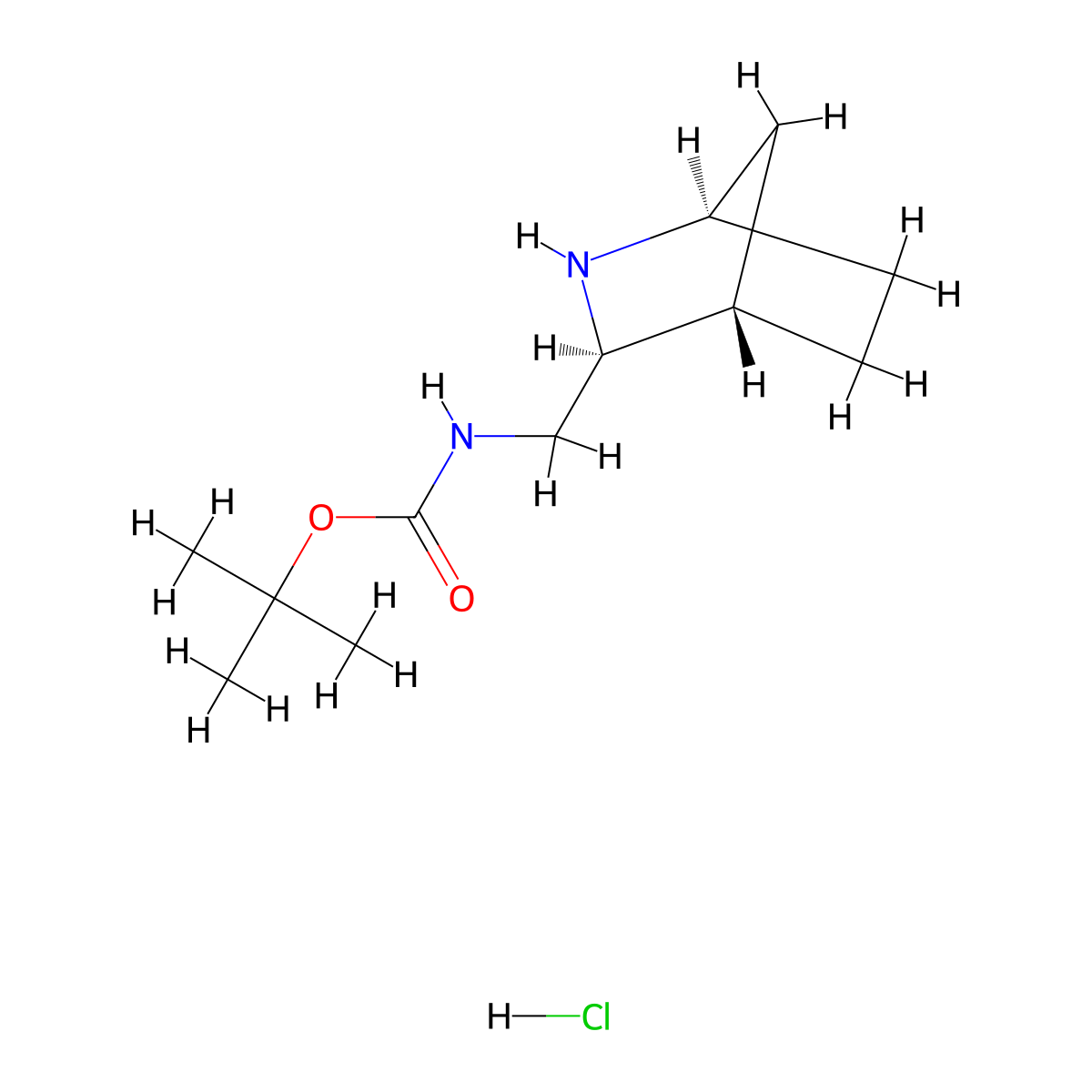 tert-butylN-{[(1R,3S,4S)-2-azabicyclo[2.2.1]heptan-3-yl]methyl}carbamatehydrochloride molecular structure, CAS 2490314-06-0