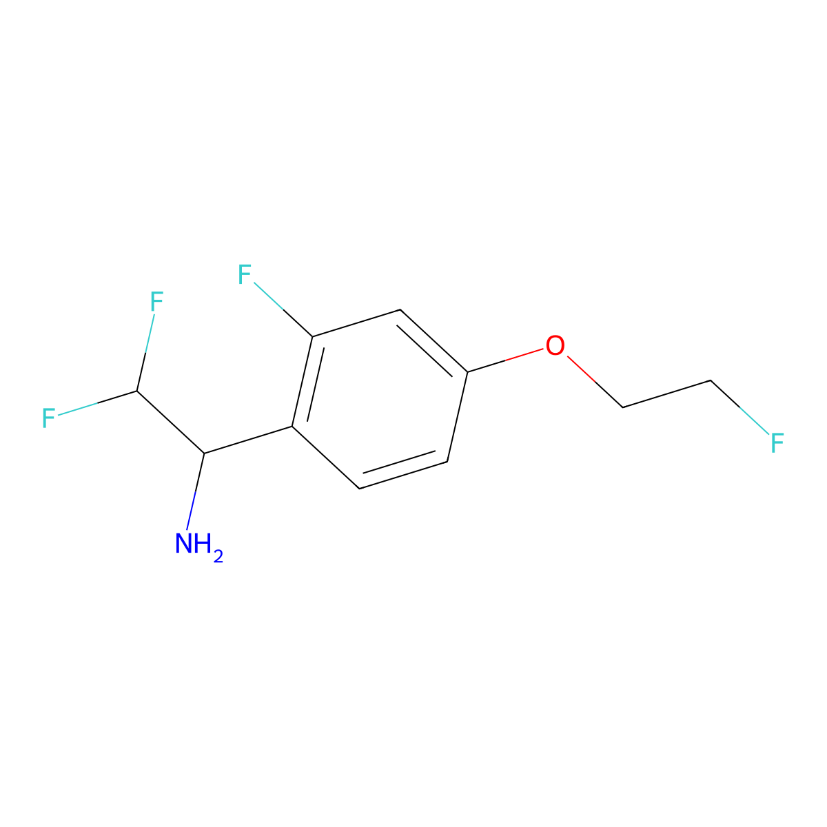 (1R)-2,2-difluoro-1-[2-fluoro-4-(2-fluoroethoxy)phenyl]ethan-1-amine molecular structure, CAS 2490314-09-3