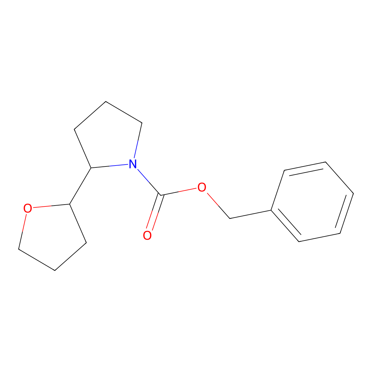 benzyl(2RS)-2-[(2RS)-oxolan-2-yl]pyrrolidine-1-carboxylate molecular structure, CAS 2490314-18-4