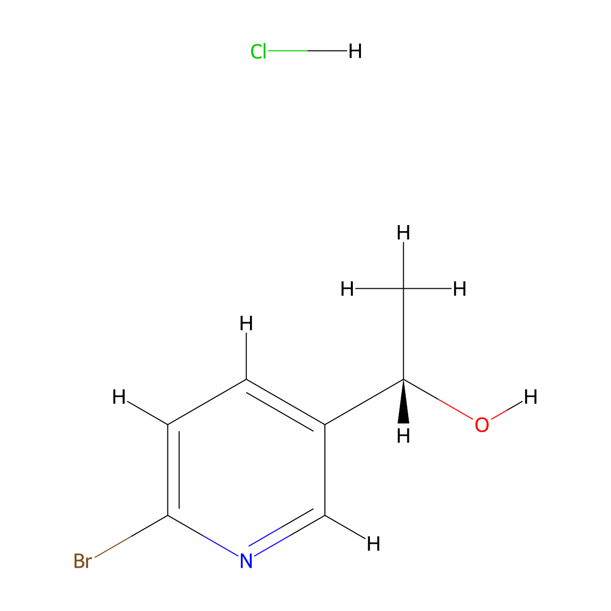 (1S)-1-(6-Bromopyridin-3-yl)ethanol;hydrochloride molecular structure, CAS 2490314-38-8