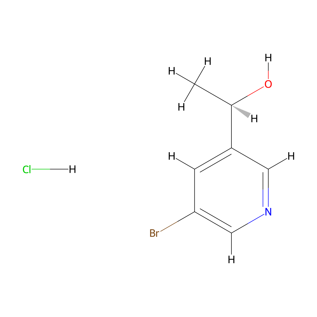 (1R)-1-(5-Bromopyridin-3-yl)ethanol;hydrochloride molecular structure, CAS 2490314-39-9