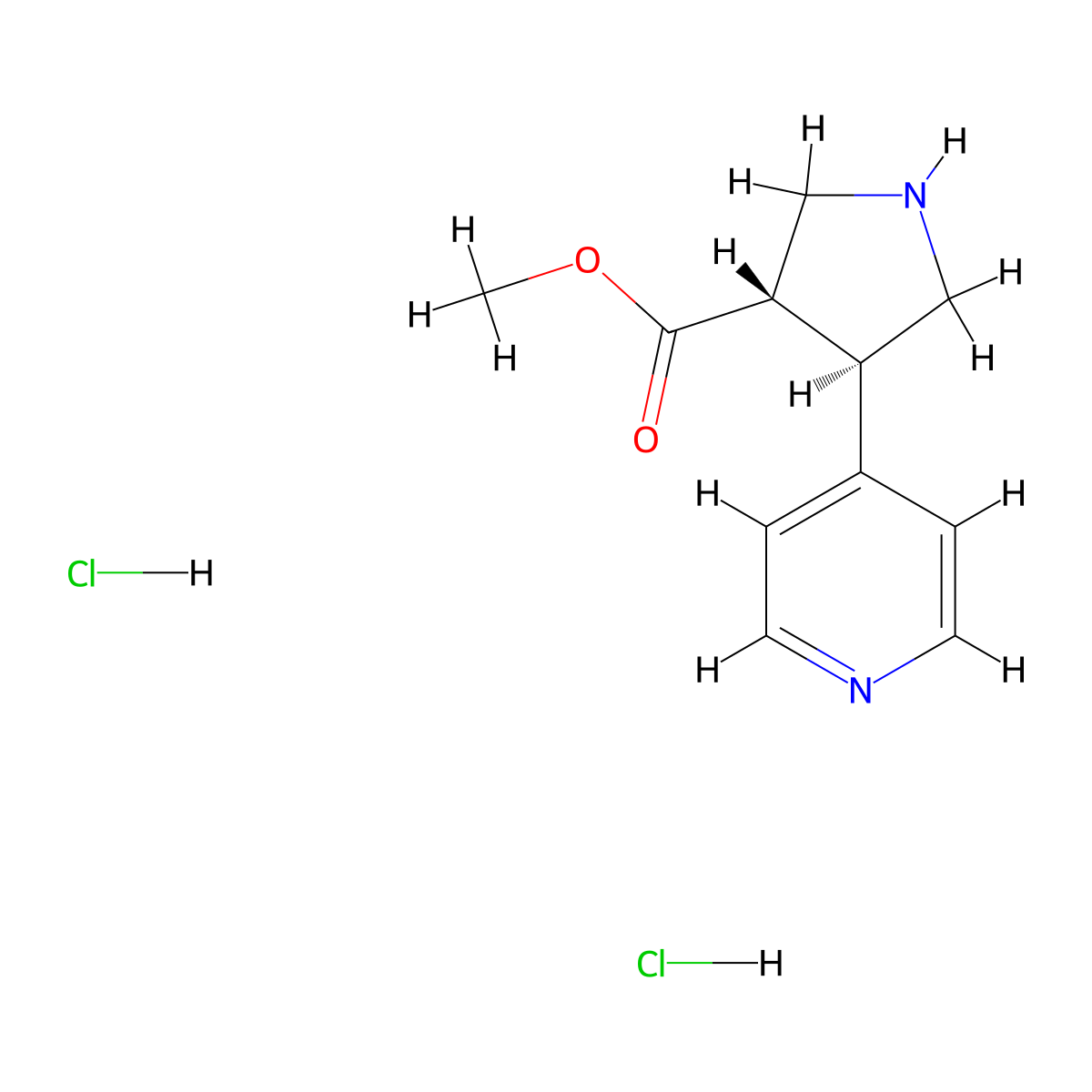 Methyl (3S,4R)-4-pyridin-4-ylpyrrolidine-3-carboxylate;dihydrochloride molecular structure, CAS 2490314-51-5