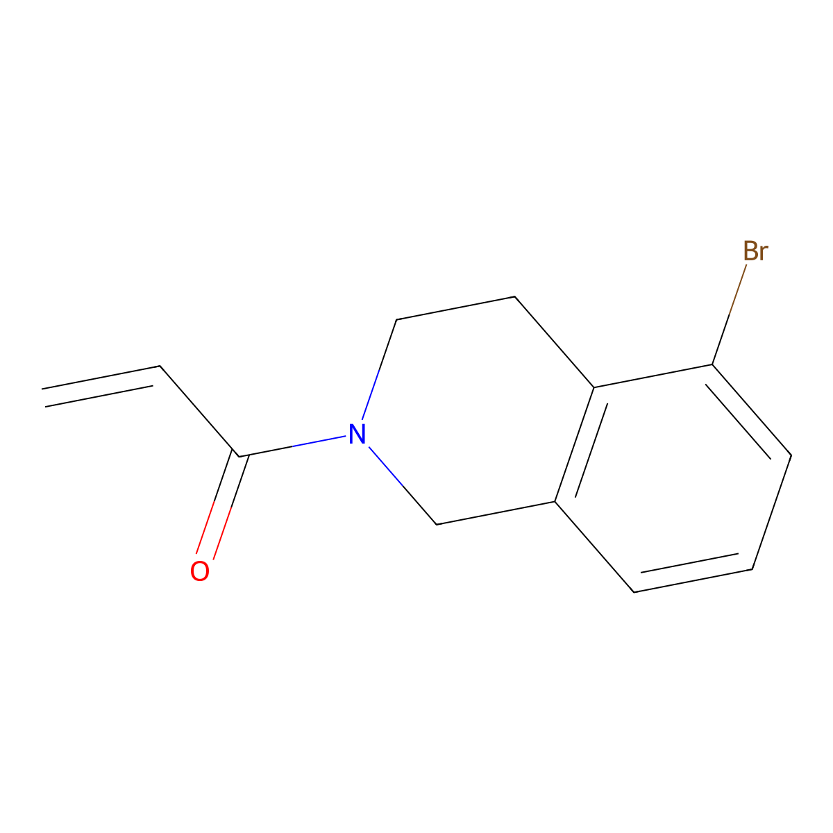 1-(5-bromo-3,4-dihydro-1H-isoquinolin-2-yl)prop-2-en-1-one molecular structure, CAS 2490317-43-4