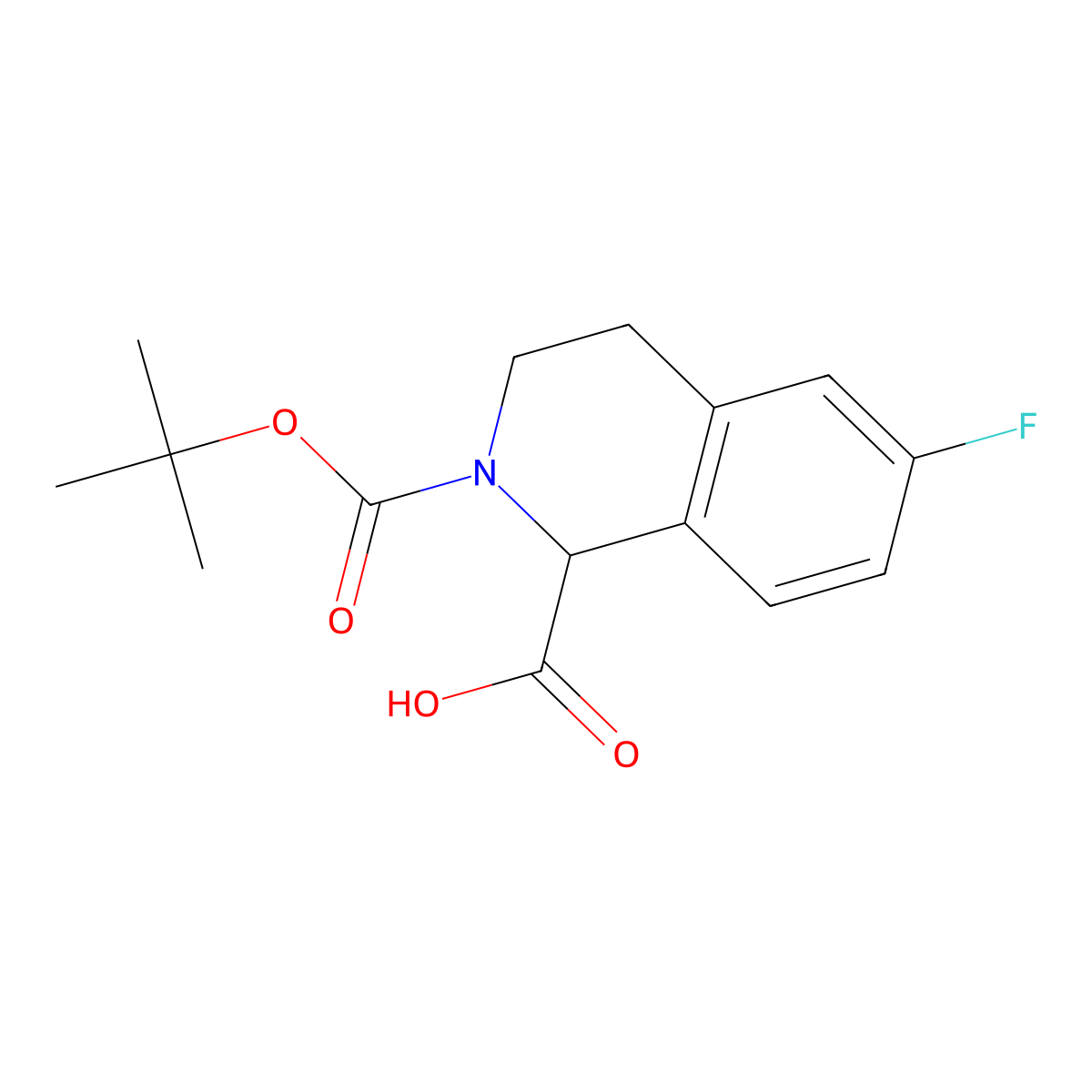 (1R)-2-[(tert-butoxy)carbonyl]-6-fluoro-1,2,3,4-tetrahydroisoquinoline-1-carboxylic acid molecular structure, CAS 2490322-66-0