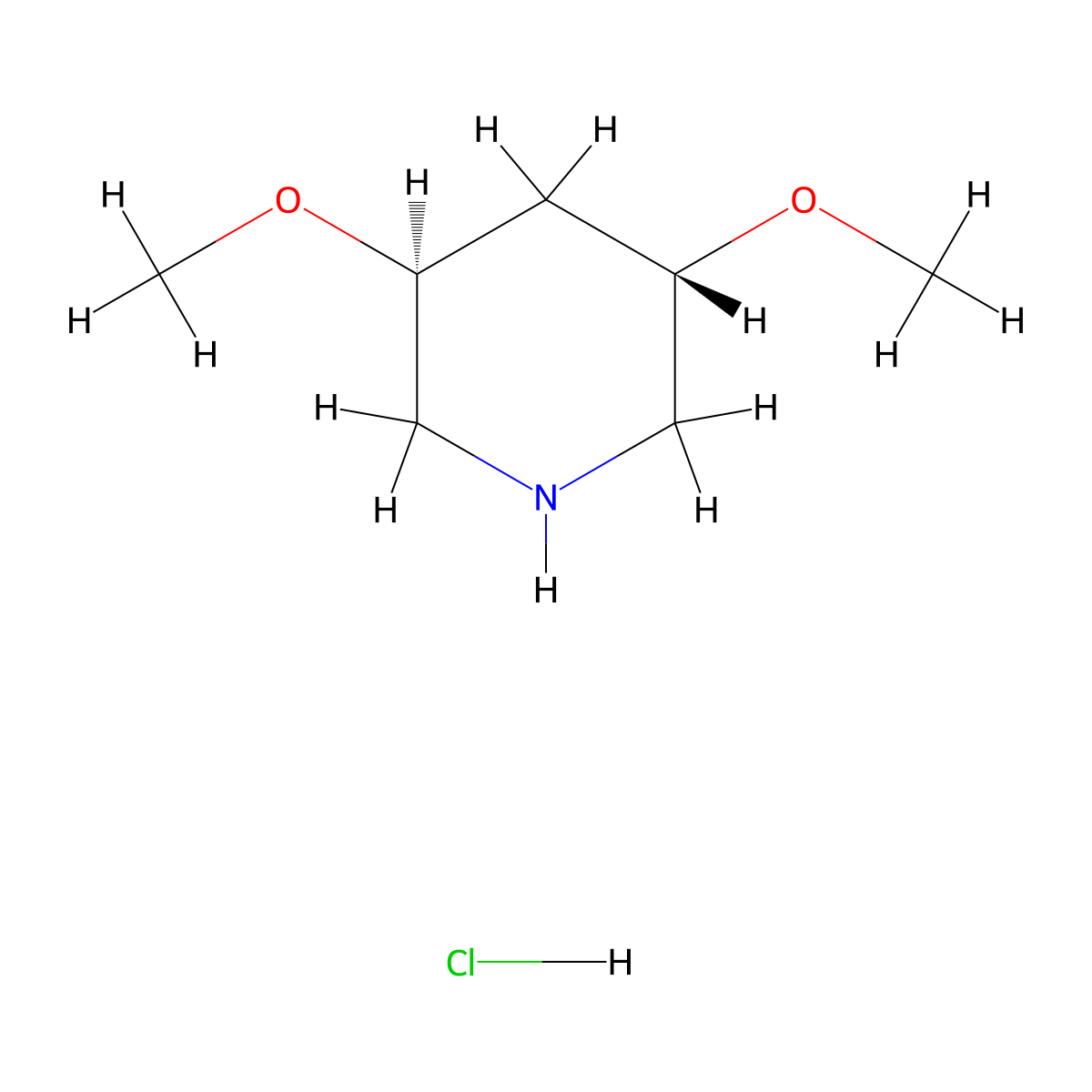 (3S,5S)-3,5-dimethoxypiperidine hydrochloride molecular structure, CAS 2490322-75-1