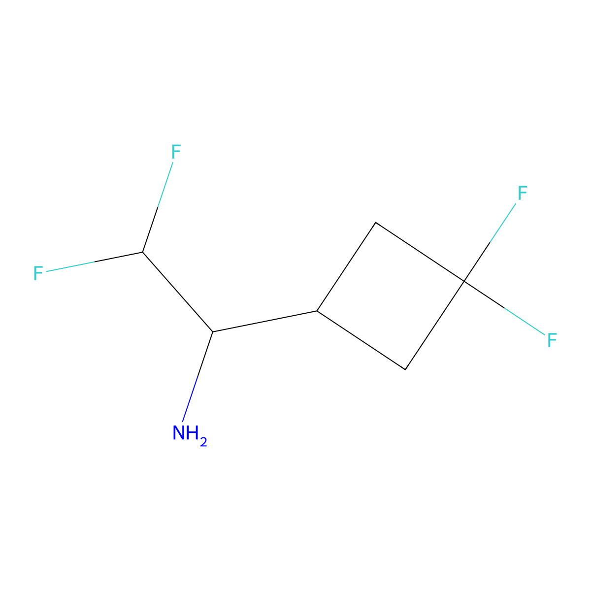 (1R)-1-(3,3-difluorocyclobutyl)-2,2-difluoroethan-1-amine molecular structure, CAS 2490322-76-2