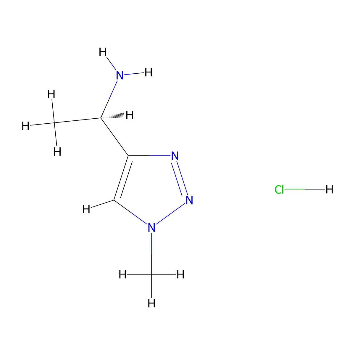 (R)-1-(1-Methyl-1H-1,2,3-triazol-4-yl)ethanamine hydrochloride molecular structure, CAS 2490323-00-5