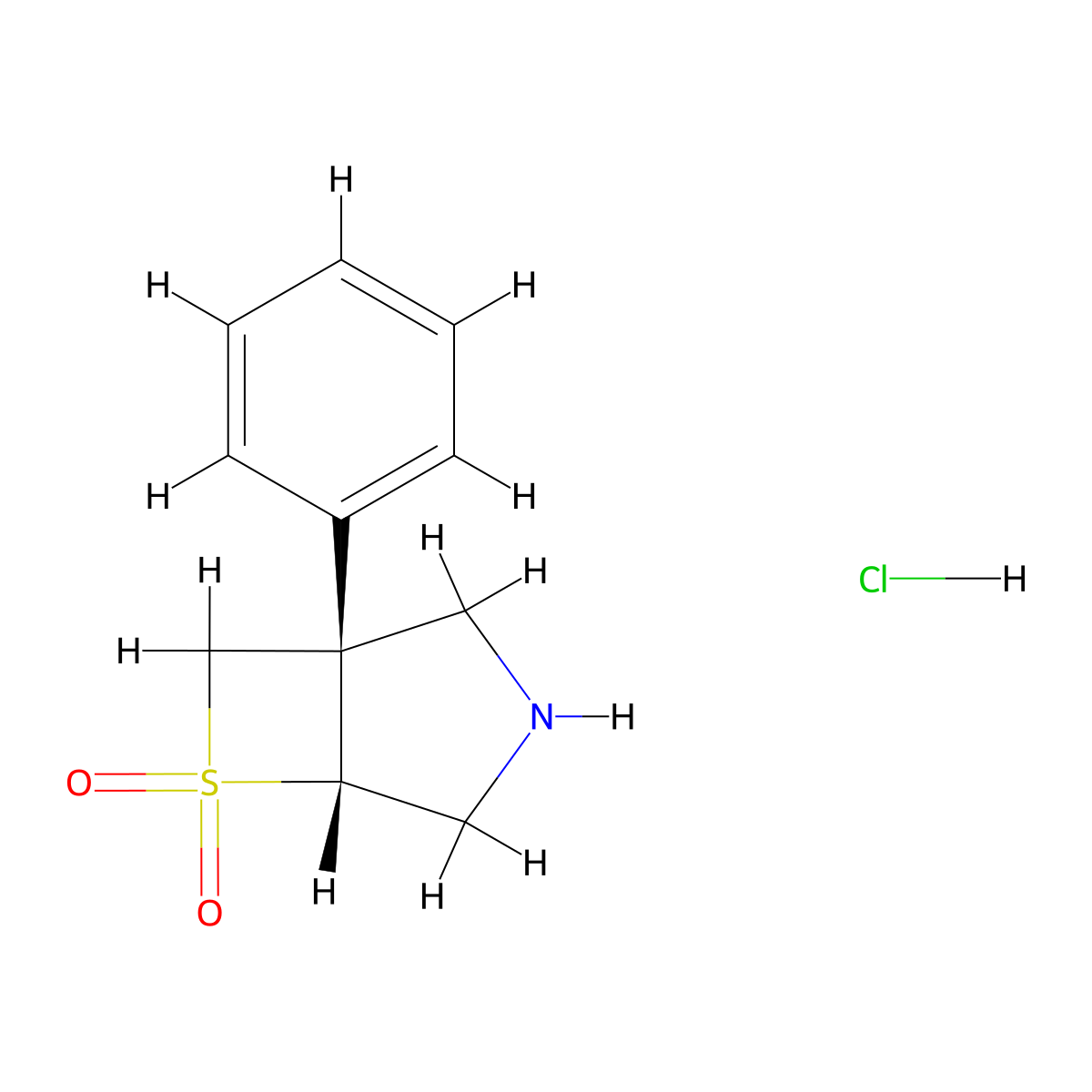 (1S,5R)-1-Phenyl-6lambda6-thia-3-azabicyclo[3.2.0]heptane 6,6-dioxide;hydrochloride molecular structure, CAS 2490323-07-2