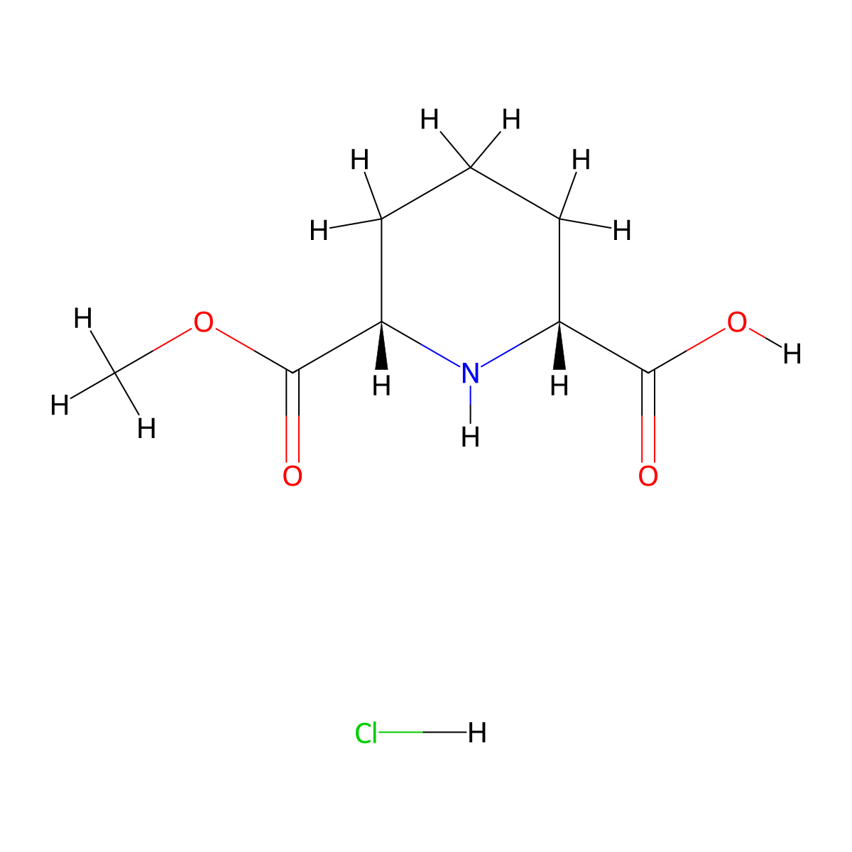 rac-(2R,6S)-6-(methoxycarbonyl)piperidine-2-carboxylicacidhydrochloride,cis molecular structure, CAS 2490344-58-4