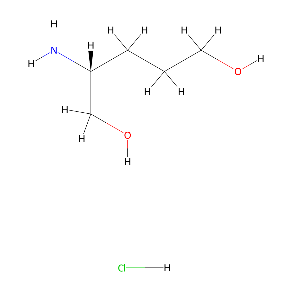 (2R)-2-aminopentane-1,5-diol hydrochloride molecular structure, CAS 2490344-67-5