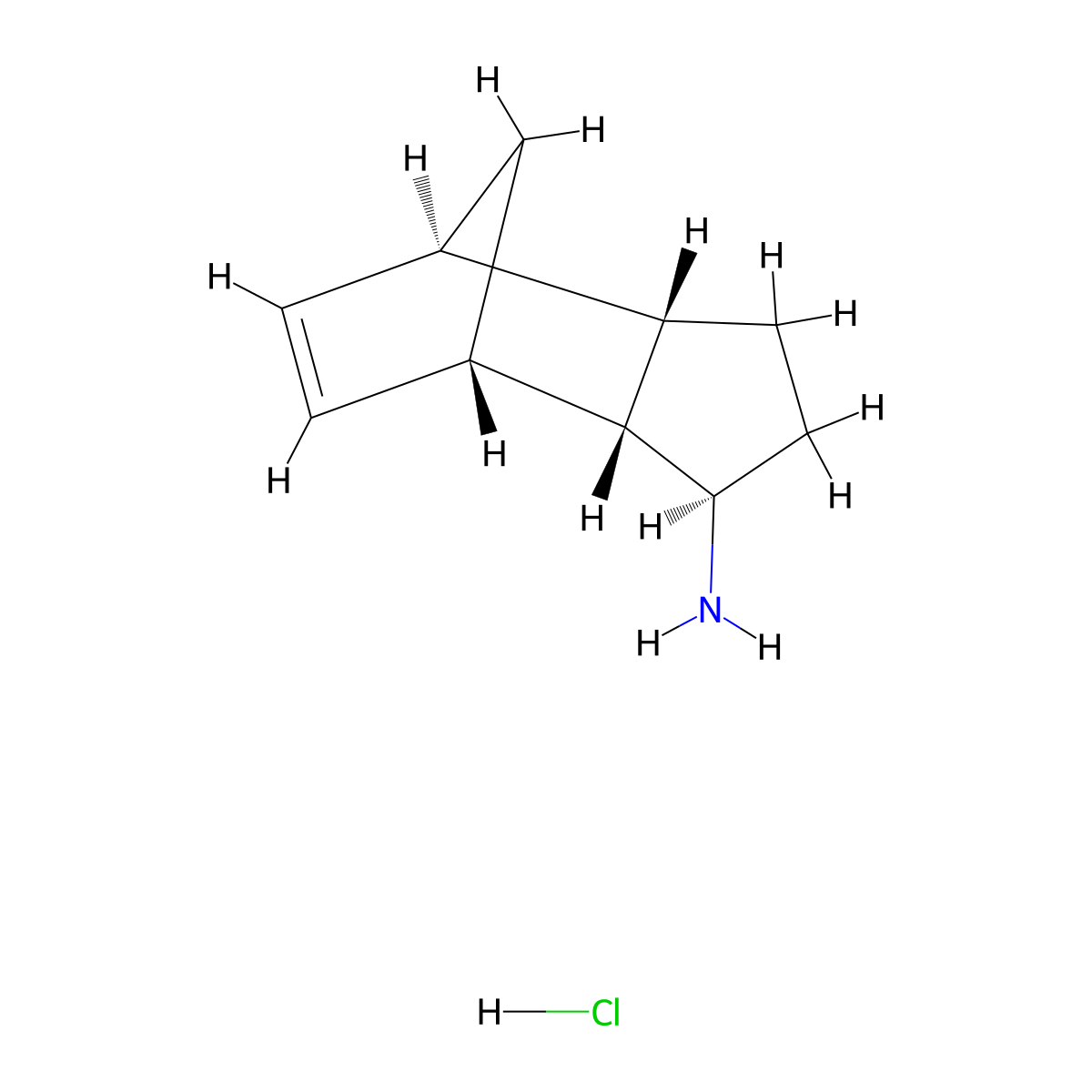 (1S,2R,3R,6S,7R)-Tricyclo[5.2.1.02,6]dec-8-en-3-amine;hydrochloride molecular structure, CAS 2490344-69-7
