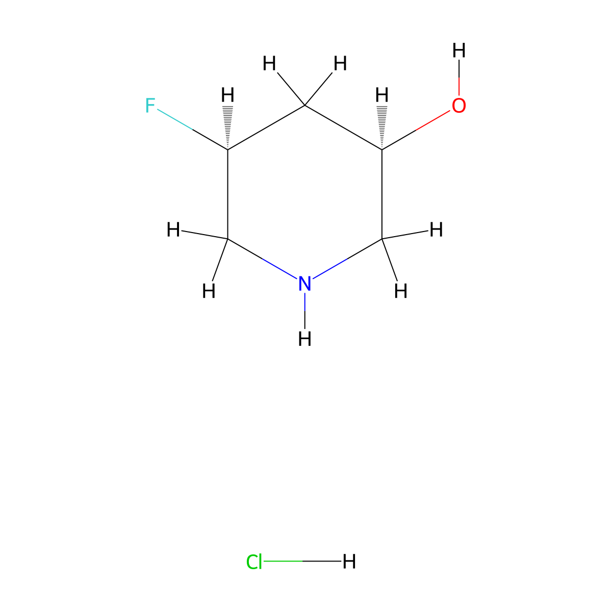 (3R,5S)-5-fluoropiperidin-3-ol hydrochloride molecular structure, CAS 2490344-75-5