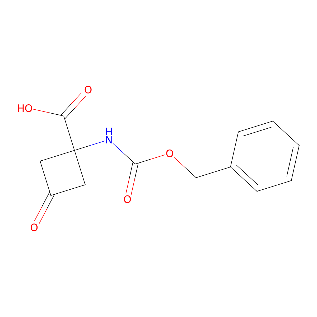 1-{[(Benzyloxy)carbonyl]amino}-3-oxocyclobutane-1-carboxylicacid molecular structure, CAS 2490374-67-7