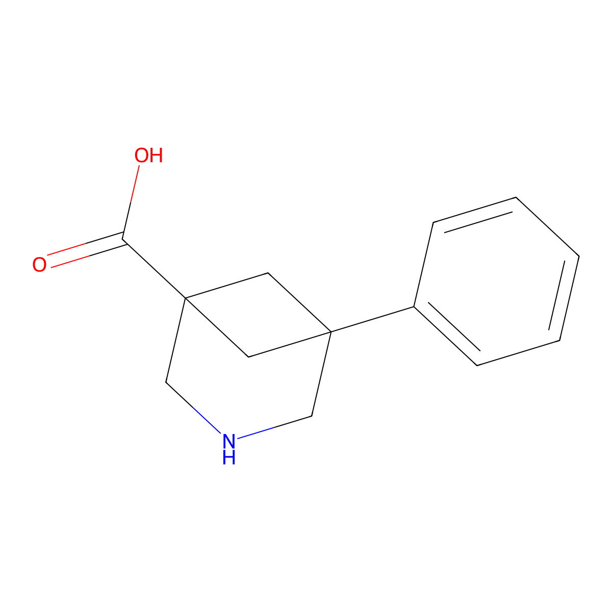 5-Phenyl-3-azabicyclo[3.1.1]heptane-1-carboxylic acid molecular structure, CAS 2490374-83-7