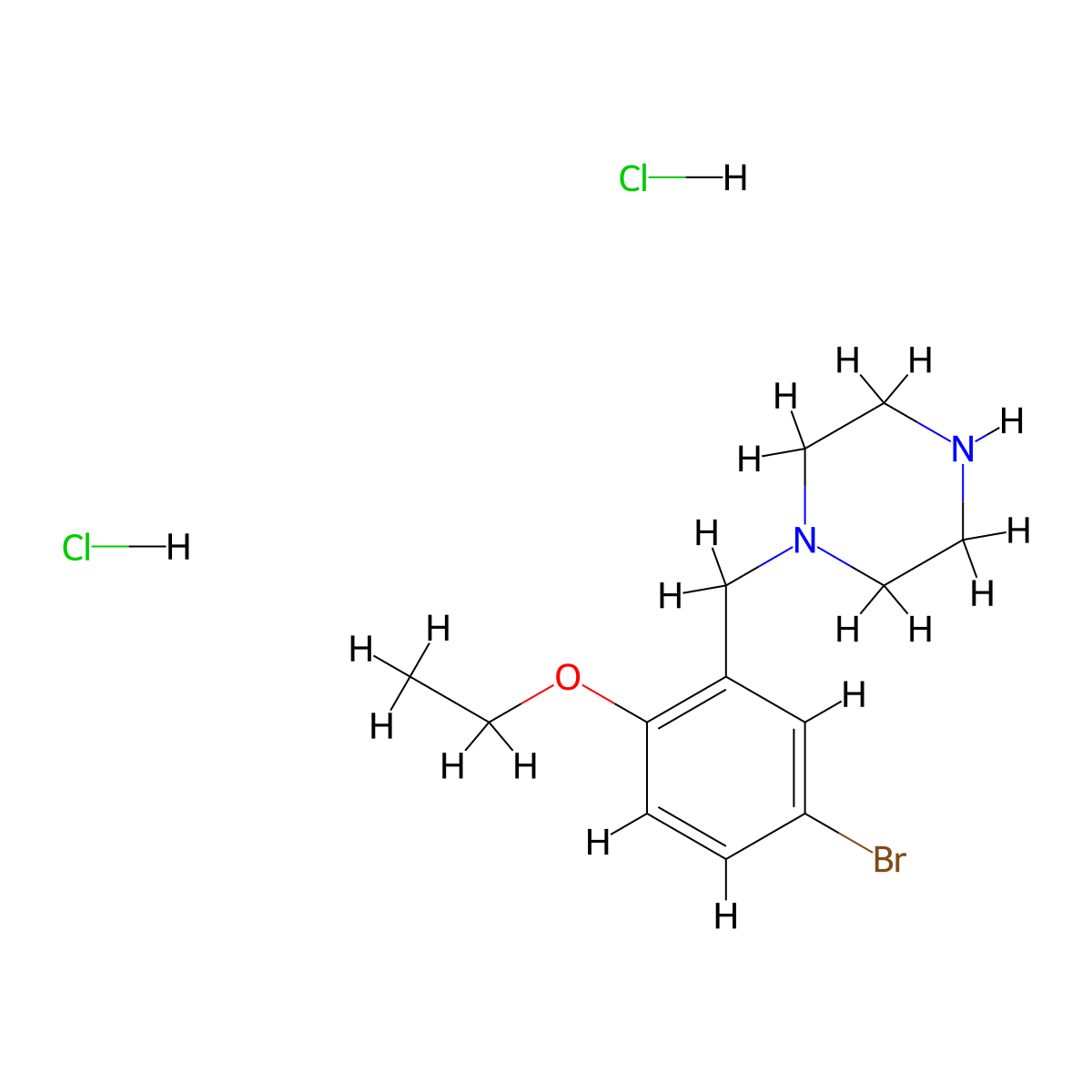1-[(5-Bromo-2-ethoxyphenyl)methyl]piperazine dihydrochloride molecular structure, CAS 2490375-43-2