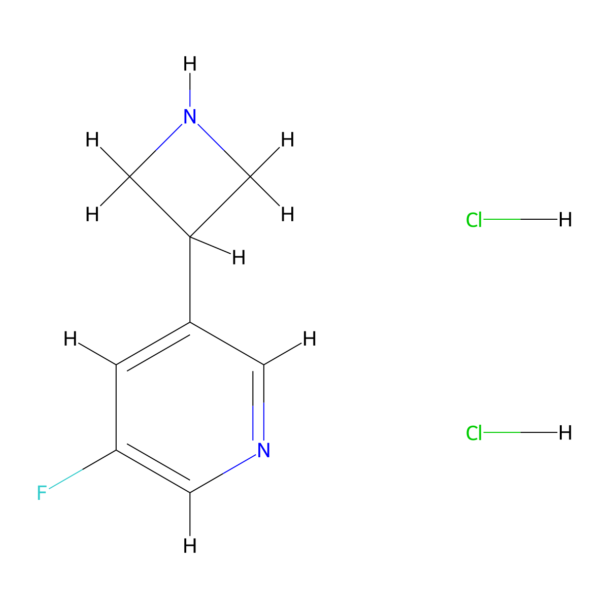 3-(Azetidin-3-yl)-5-fluoropyridine dihydrochloride molecular structure, CAS 2490375-49-8