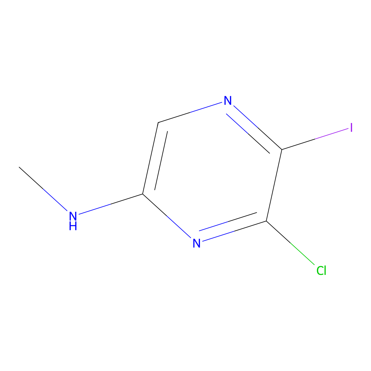 6-chloro-5-iodo-N-methylpyrazin-2-amine molecular structure, CAS 2490375-58-9