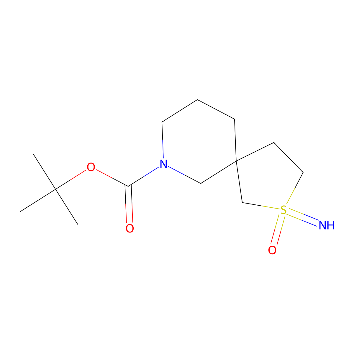 Tert-butyl 2-imino-2-oxo-2lambda6-thia-7-azaspiro(4.5)decane-7-carboxylate molecular structure, CAS 2490375-64-7